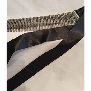 Vintage Black Mesh Satin Tie Belt/Necklace